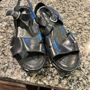 Born black wedge sandals. Size 9, in great shape